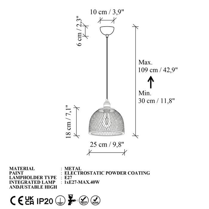 Opviq Berk - 16400 - 7 Lámpara de araña Dorada